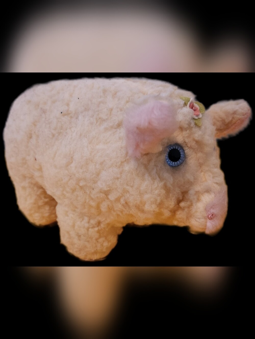 Rare Vintage Bantam Listen to my Chimes Yellow piglet plush